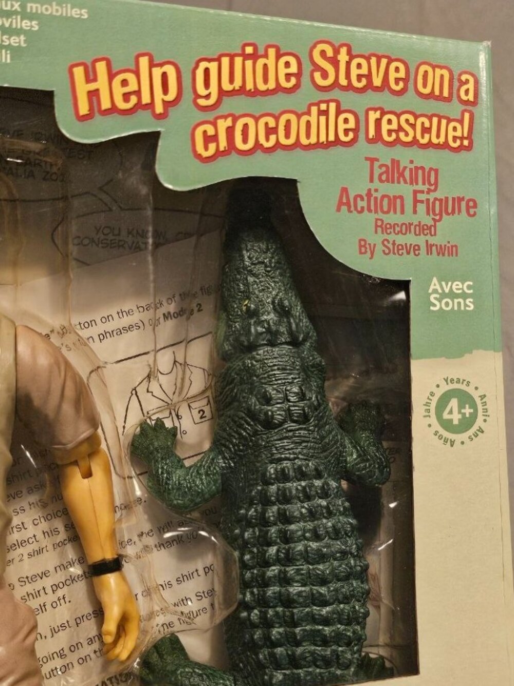 Steve Irwin Talking Action Figure 9" Wildlife Adventure Crocodile Hunter NEW BOX - Picture 8 of 10